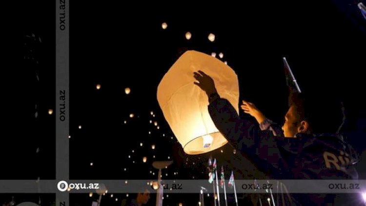    Vətən Müharibəsi Memorial Kompleksi ərazisində səmaya işıq fənərləri buraxıldı - Video   