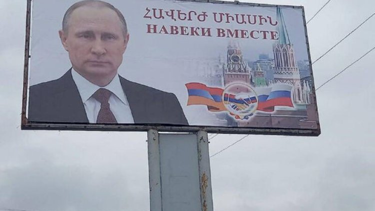    Putinin şəkli ermənilər tərəfindən təhqir edildi - Foto   