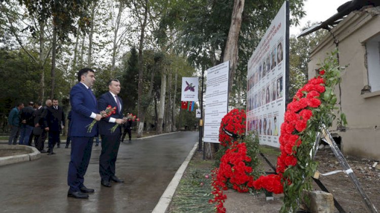    Nazir Gəncədə erməni terroru nəticəsində zərər çəkən şəxslərin yaxınlarını ziyarət etdi - Fotolar   