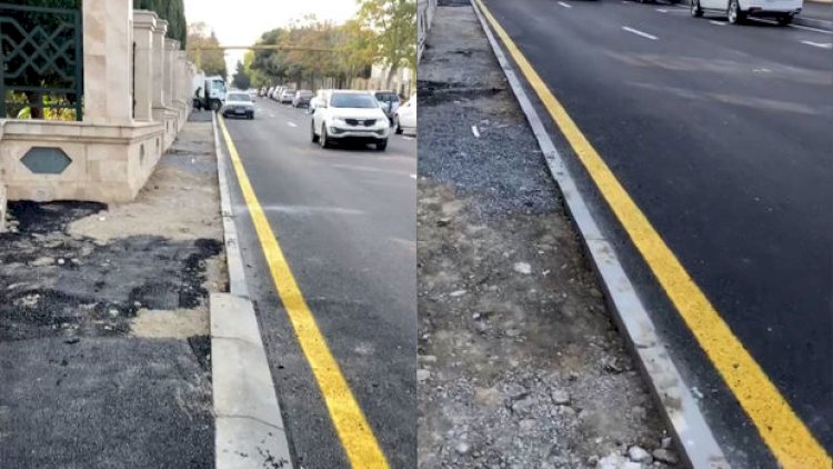    Bakıda unikal asfaltlama - Video    