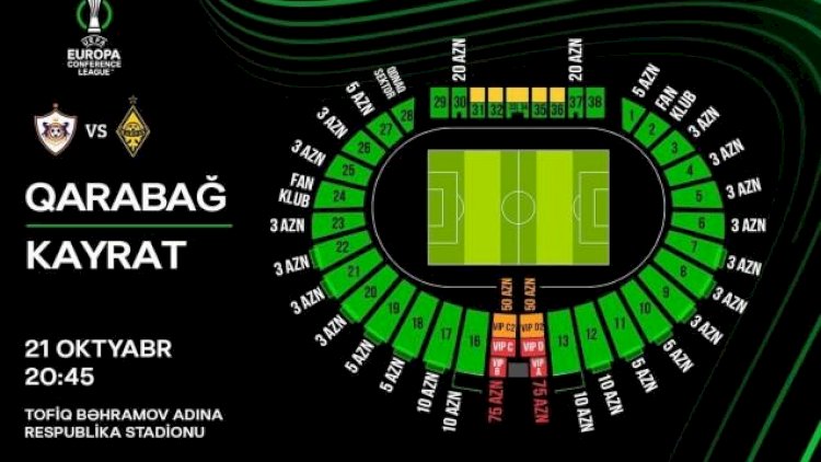    “Qarabağ” - “Kayrat” oyununun biletləri satışa çıxarılır   