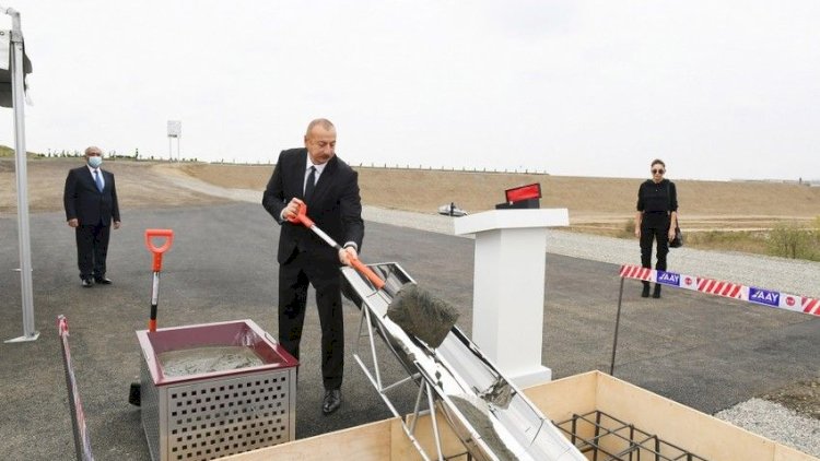    Prezident Füzuli-Ağdam yolunun təməlini qoydu - Foto   
