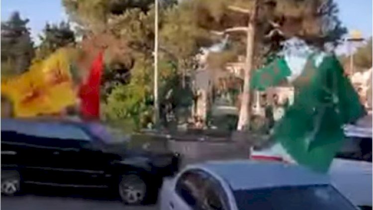    Bakıda dini bayraqlarla bəzədilmiş toy karvanı: Polis müdaxilə etdi   - Video