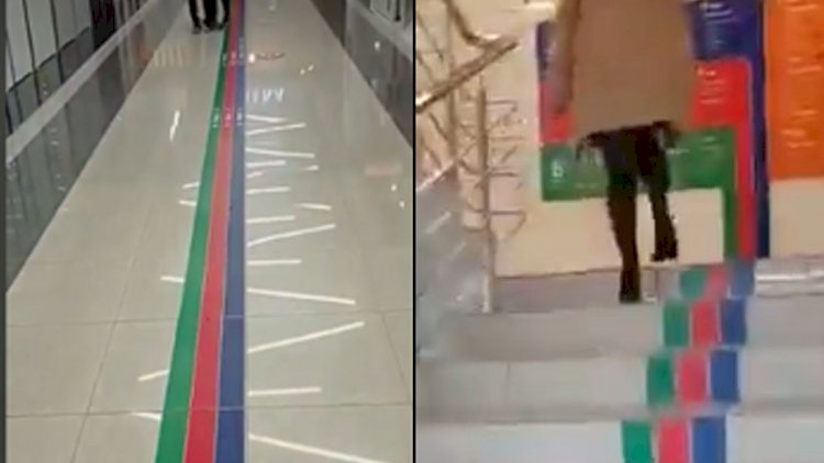    Moskvada bazar sahibi olan erməni bayrağımızı ayaqlar altına sərdi - Video   