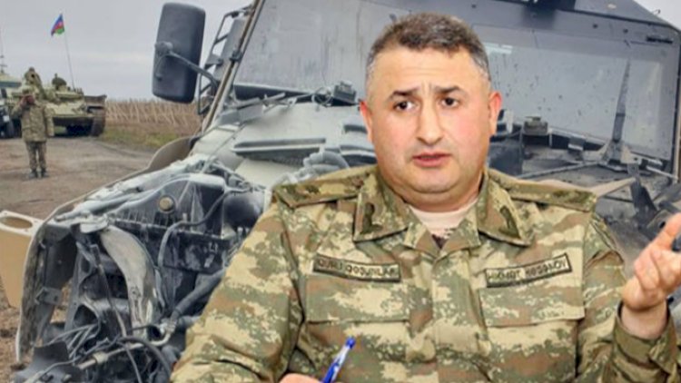    Generalın minaya düşdüyü maşının görüntüləri yayıldı - Fotolar   + Video