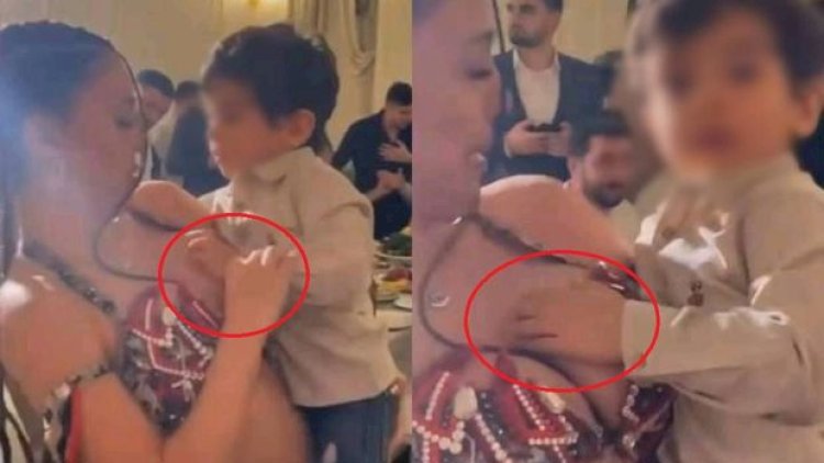    Rəqqasə Renkadan əxlaqa sığmayan hərəkət: Sinəsini azyaşlıya sığallatdırdı - Video   