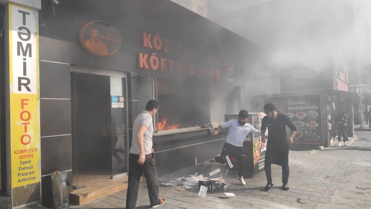    Bakıda dönərxanada partlayış oldu   - Fotolar