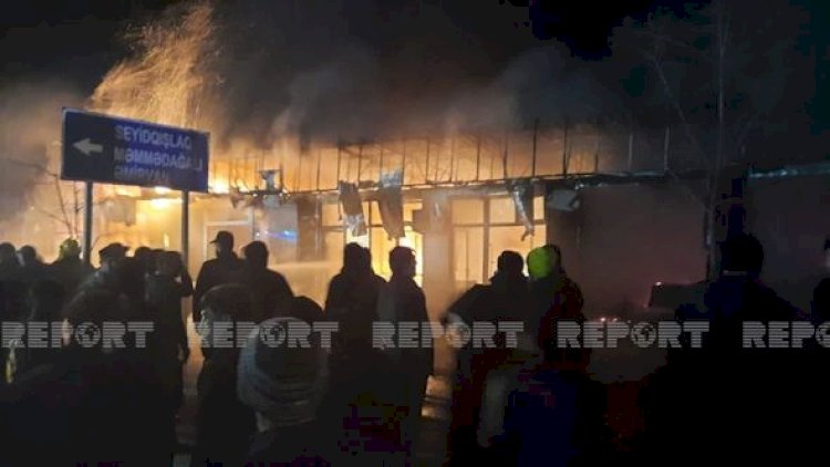    Qəbələdəki bazar yanğınında 12 ərzaq və geyim mağazası yandı - Fotolar   