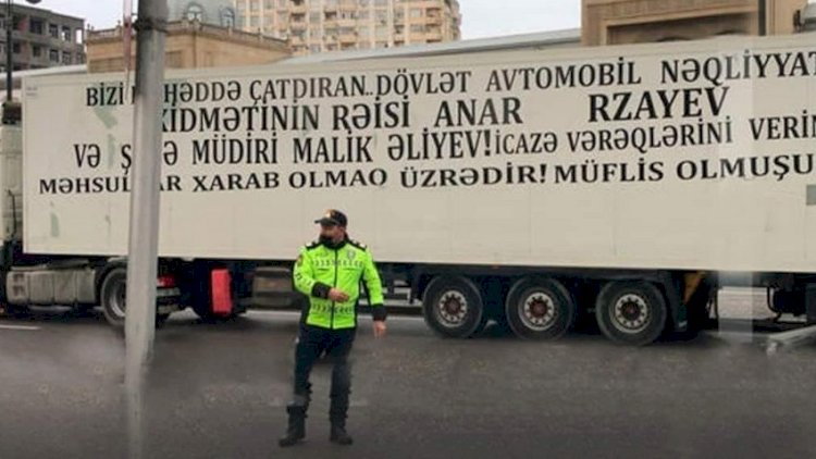    Bakıda yük maşınlarının yolu bağlamasına görə cinayət işi başlanıldı   