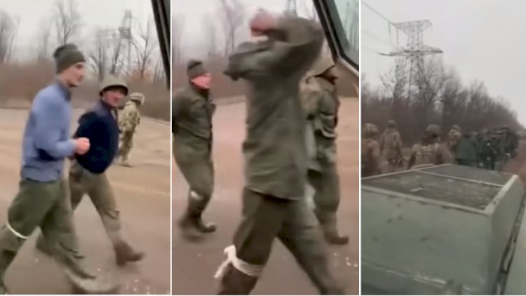    Rusiya telekanalları Ukraynada əsir düşən rus əsgərlərinin görüntülərini yaydı   - Video