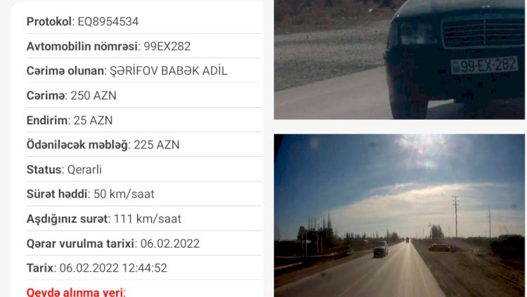    Yol polisindən 250 manat cərimə gəldi, sürücü şokda... – Şikayət   