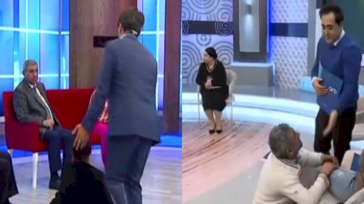    Qarşısında diz çökən qadına əsəbiləşən Zaur Elgizə söz atdı - Video   