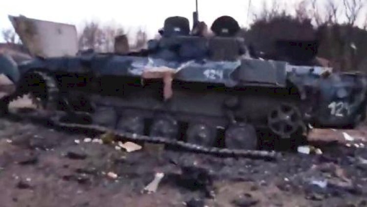    Xarkovda Rusiyanın tank kolonu məhv edildi - VİDEO   