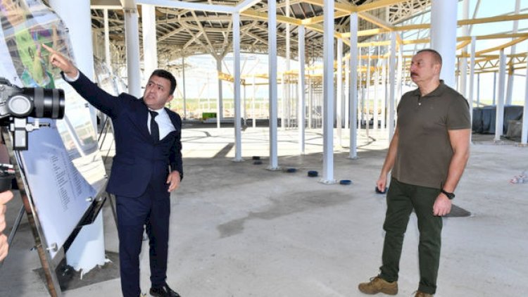    Prezident Zəngilan Beynəlxalq Hava Limanının tikinti işləri ilə tanış oldu - Fotolar   