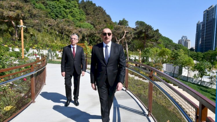    İlham Əliyev yeni salınmış “Çəmbərəkənd” parkında - FOTOLAR   