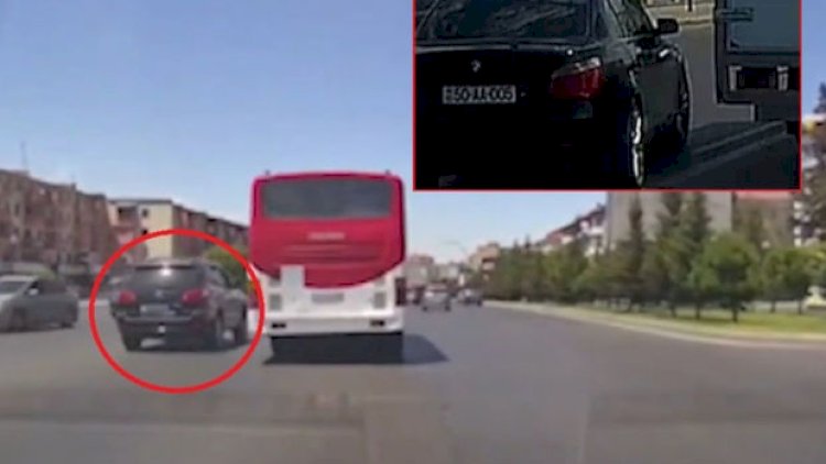    Bakıda AA seriyalı avtomobilin sürücüsü qaydaları kobud şəkildə pozdu - Video   