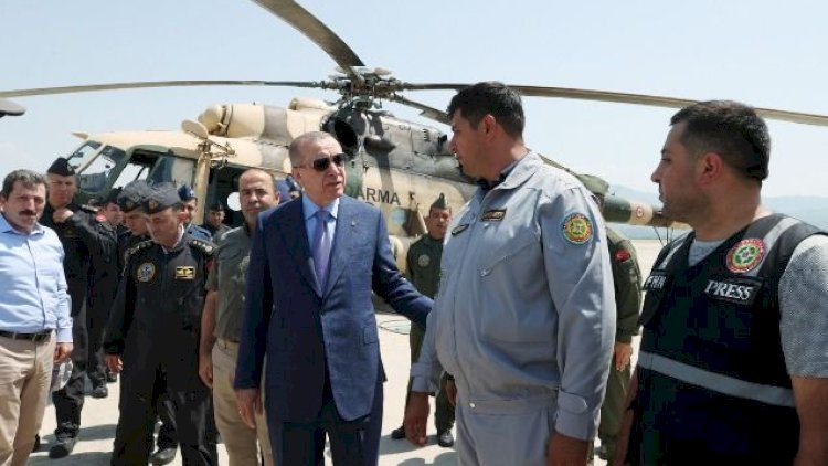   Ərdoğan yanğınsöndürənlərimizə təşəkkür etdi - FOTO   
