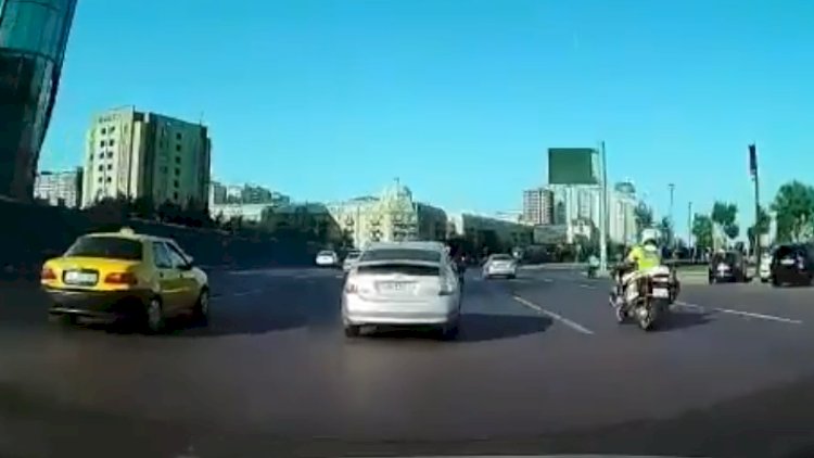    Bakıda “Prius” motosikletçi yol polisini vurdu   - Anbaan video