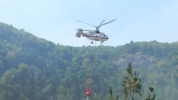    Şabran və Qəbələdə yanğınların söndürülməsinə helikopterlər edildi   