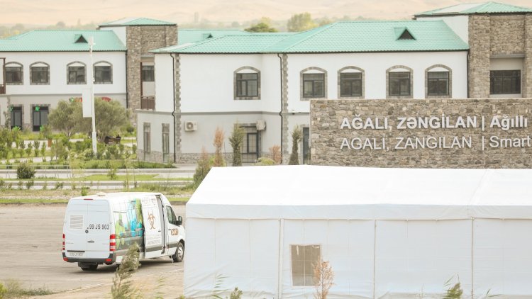    Ağalı kəndində çadır tipli heyvan kəsimi məntəqəsi fəaliyyətə başladı - Fotolar   