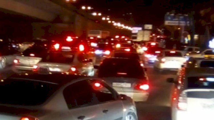    Bakıda kilometrlərcə uzanan tıxac yarandı - Video   
