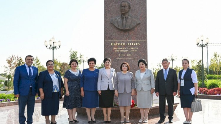    Milli Məclisin nümayəndə heyəti Daşkənddə Heydər Əliyev Meydanında oldu   