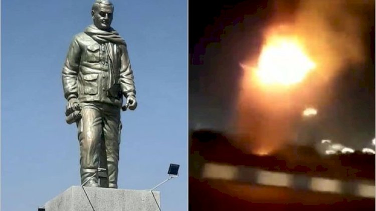    İranda general Qasim Süleymaninin heykəli yandırıldı   