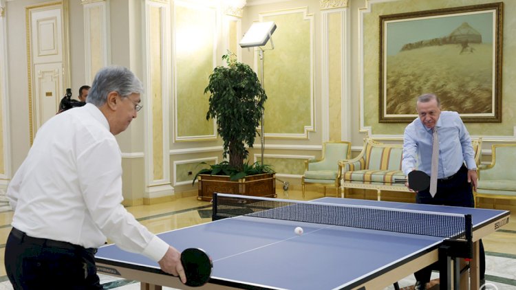    Ərdoğan Tokayevlə stolüstü tennis oynadı   
