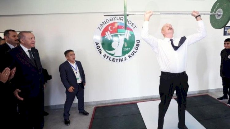    İlham Əliyev Zəngilanda ştanq qaldırdı   - FOTO