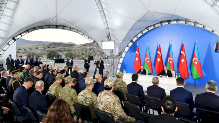    İlham Əliyev və Ərdoğan Cəbrayıl şəhərində mətbuata birgə bəyanatlarla çıxış ediblər   