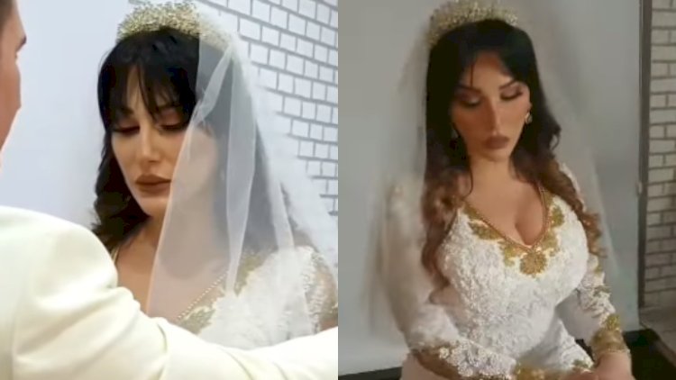    Çimnaz gəlinlik geyindi - Video   