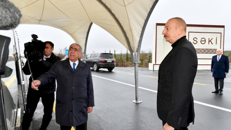    Prezident Oğuz-Şəki avtomobil yolunun yenidənqurmadan sonra açılışını etdi - Fotolar   