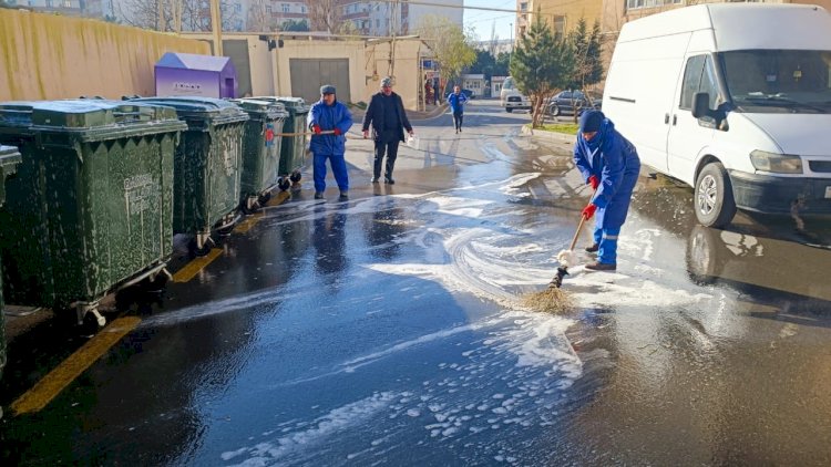    Suraxanıda təmizlik işləri davam etdirilir - FOTOLAR   
