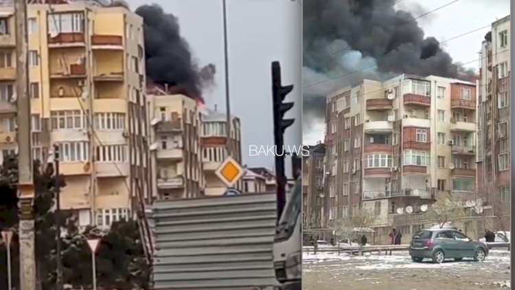    Məmmədlidə yaşayış binasında güclü yanğın başlayıb - VİDEO   