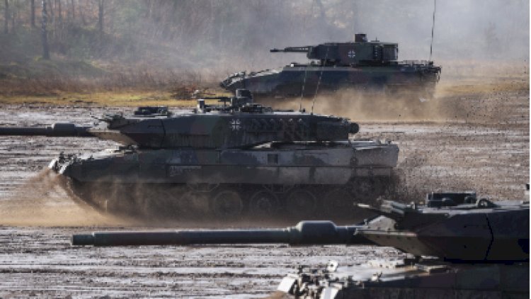    Ukrayna hərbçiləri alman tanklarını sürməyi öyrənir   