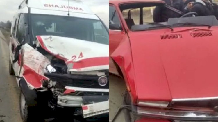   Ağcabədidə təcili tibbi yardımın maşını ilə minik avtomobili toqquşdu - Video   