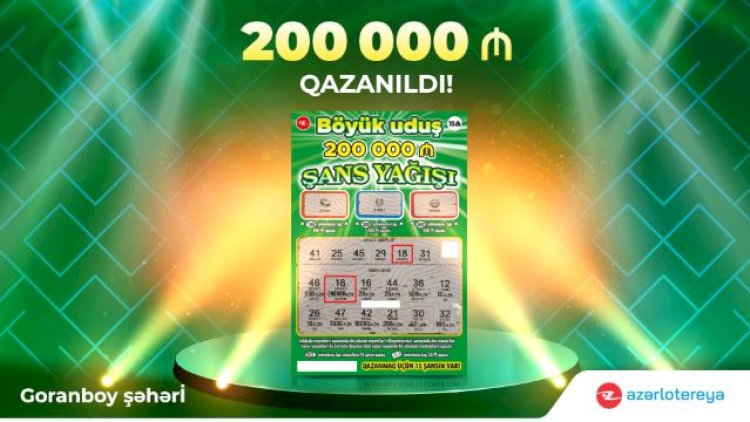    “Şans Yağışı”nda ilk böyük uduş - 200 000 manat Goranboyda qazanıldı   