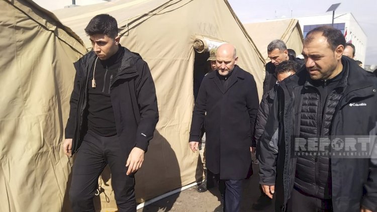    Süleyman Soylu Azərbaycanın xilasedicilərinin qaldığı əraziyə gəlib   