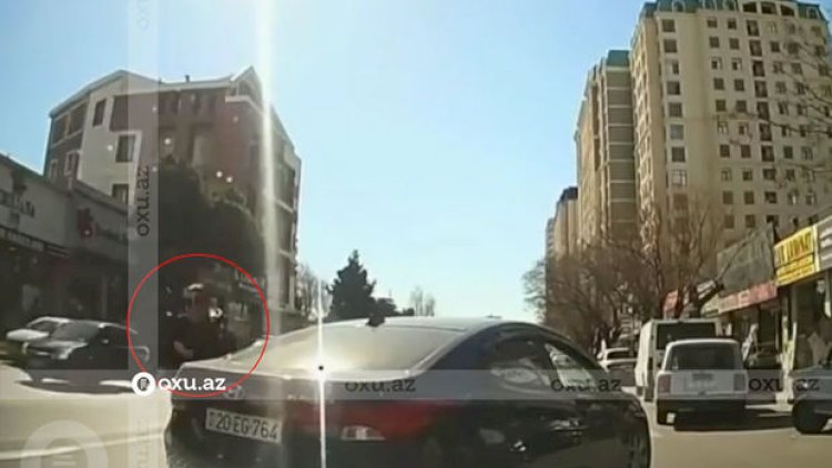    Bakıda xanım sürücü “qoçuluq” etdi – VİDEO   