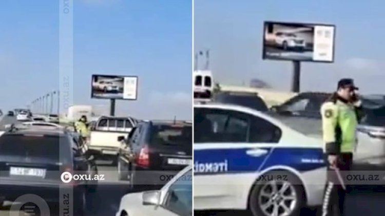    Polis tıxacın qarşısını almaq üçün yeni üsuldan istifadə edib – VİDEO   
