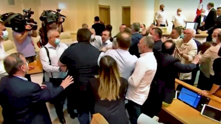    Gürcü deputatlar bir-birini söydü,   dava düşdü