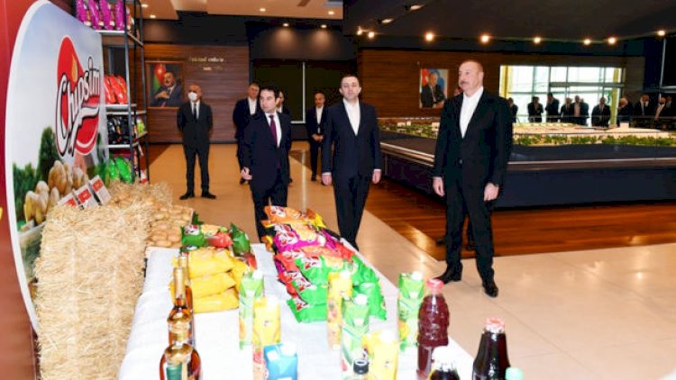    İlham Əliyev və İrakli Qaribaşvili Qəbələ Qida Şəhərciyində oldular   
