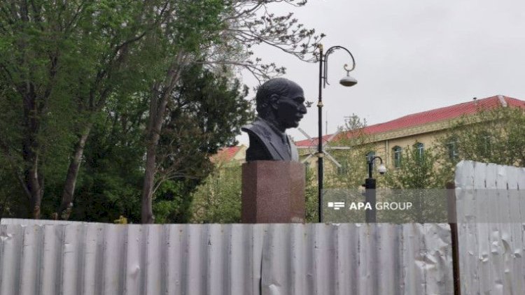    Nərimanovun abidəsi yerinə qaytarıldı    - Foto