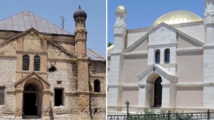    Naxçıvanda tarixi abidəni bərpa adı ilə bu hala saldılar    
