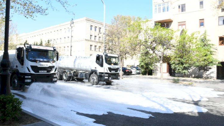    Bu gün Bakının 533 küçəsi yuyuldu - Fotolar   