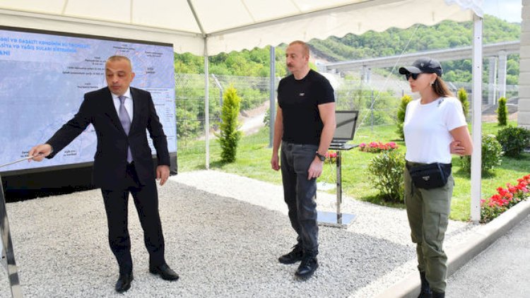    İlham Əliyev və Mehriban Əliyeva Daşaltı kəndində Zarıslıçay nasos stansiyasının açılışında iştirak ediblər   