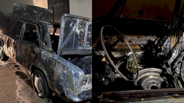    Bakıda sərxoş şəxs avtomobili yandırdı - Fotolar   