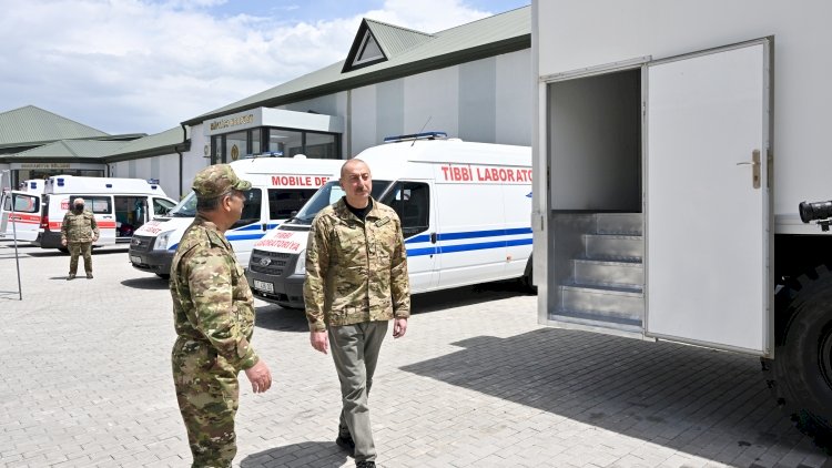    İlham Əliyev Kəlbəcərdə hərbi hospitalın açılışında - FOTOLAR   
