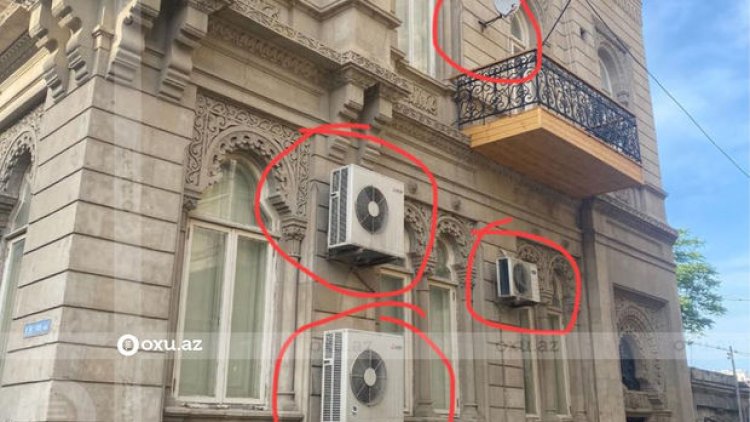    Bakıda vandalizm faktı: Tarixi binaya müdaxilə edildi - Foto   