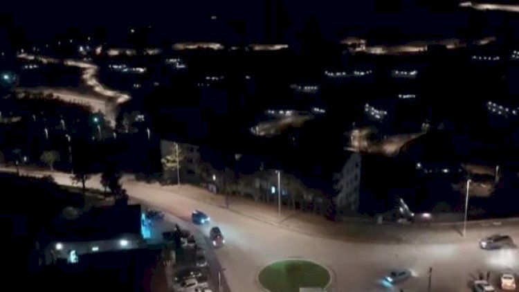    Laçın şəhərinin möhtəşəm gecə görüntüsü - Video   